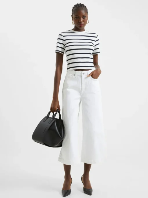 Denim Stretch White Culottes
