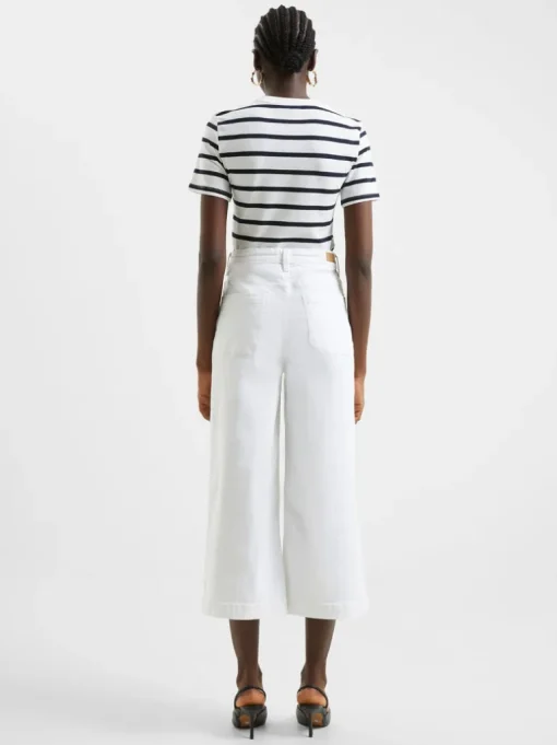 Denim Stretch White Culottes