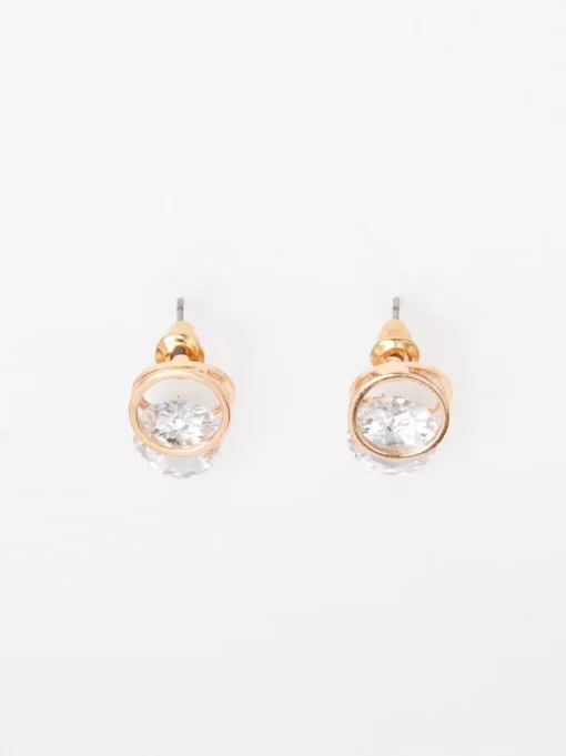 Diamante Huggie Stud Earrings