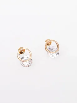 Diamante Huggie Stud Earrings