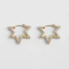 Diamante Star Hoop Earrings