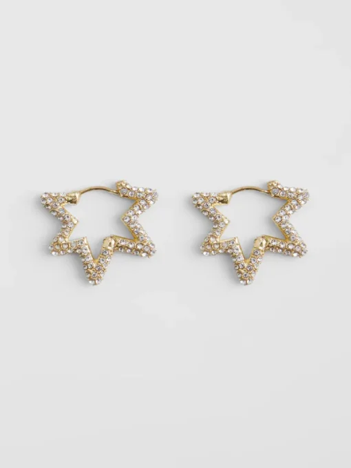 Diamante Star Hoop Earrings