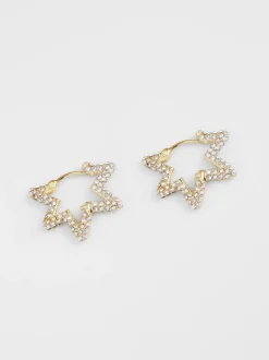 Diamante Star Hoop Earrings