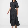 Dotty Puff Sleeve Shirt Dress