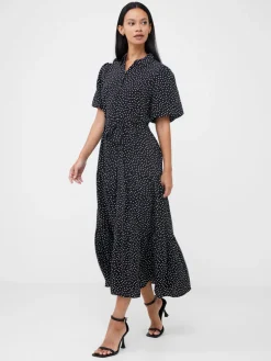 Dotty Puff Sleeve Shirt Dress