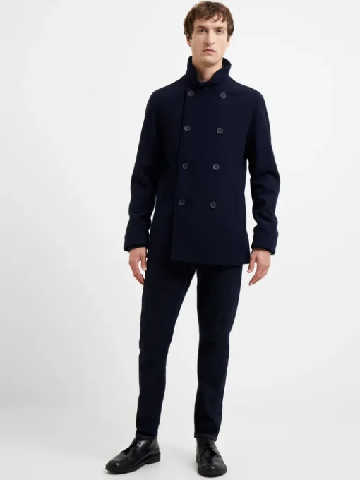 Double Breasted Funnel Neck Coat
