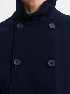 Double Breasted Funnel Neck Coat