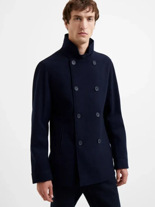 Double Breasted Funnel Neck Coat