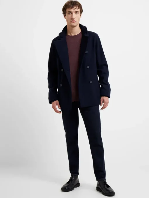 Double Breasted Funnel Neck Coat