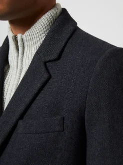 Double Breasted Herringbone Overcoat