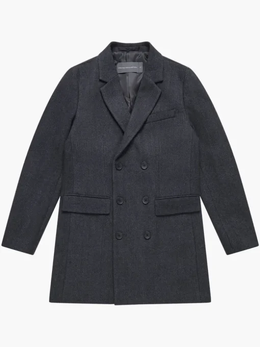 Double Breasted Herringbone Overcoat