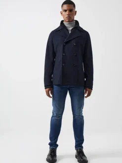Double Breasted Layered Pea Coat