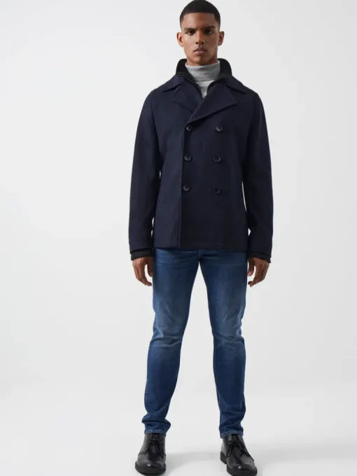 Double Breasted Layered Pea Coat