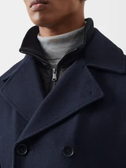 Double Breasted Layered Pea Coat