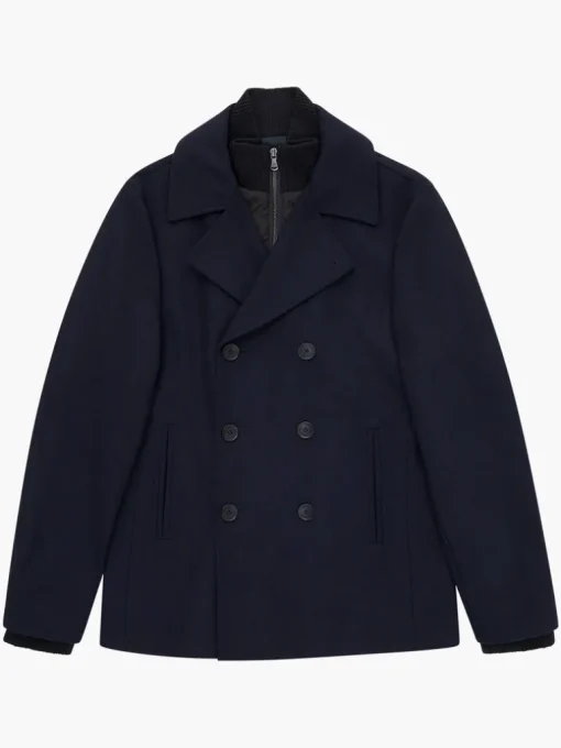 Double Breasted Layered Pea Coat