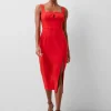 Echo Crepe Keyhole Midi Dress