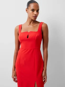 Echo Crepe Keyhole Midi Dress