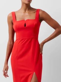 Echo Crepe Keyhole Midi Dress