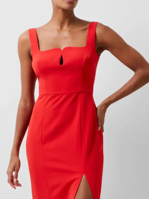 Echo Crepe Keyhole Midi Dress