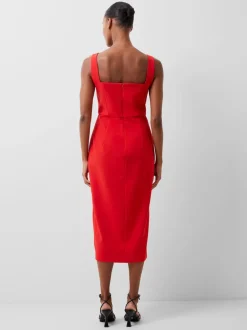 Echo Crepe Keyhole Midi Dress