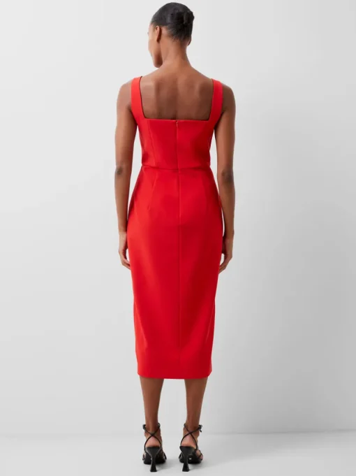 Echo Crepe Keyhole Midi Dress