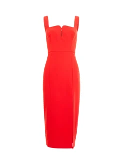 Echo Crepe Keyhole Midi Dress