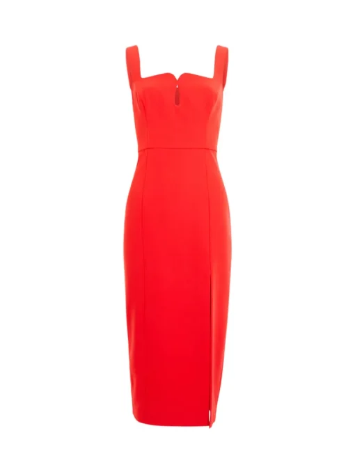 Echo Crepe Keyhole Midi Dress