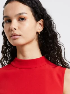 Echo Crepe Mock Neck Dress
