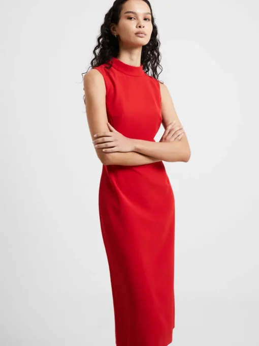 Echo Crepe Mock Neck Dress