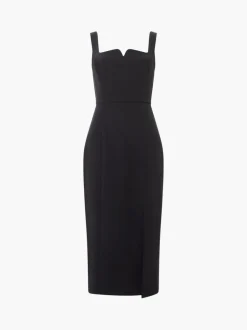 Echo Crepe Neck Detail Midi Dress