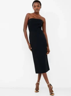 Echo Crepe Strapless Midi Dress