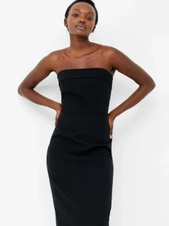 Echo Crepe Strapless Midi Dress