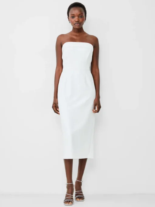 Echo Crepe Strapless Midi Dress