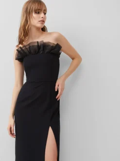 Echo Organza Mix Frill Strapless Midi Dress