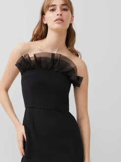 Echo Organza Mix Frill Strapless Midi Dress