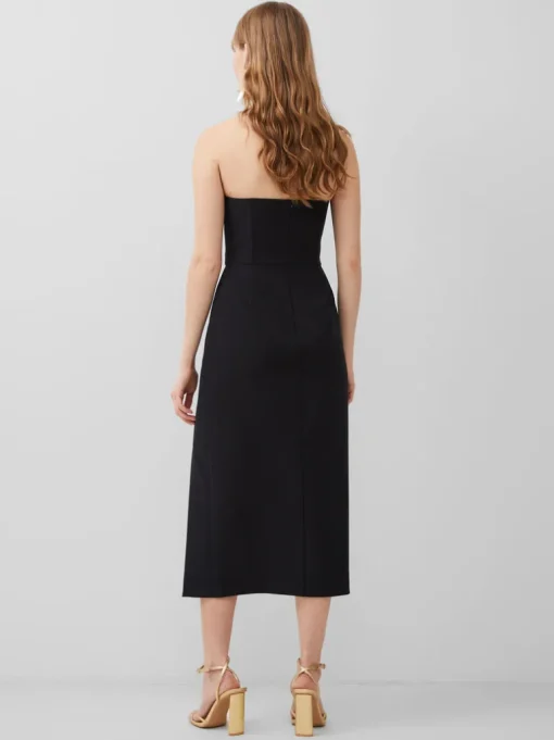 Echo Organza Mix Frill Strapless Midi Dress