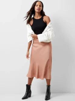 Ennis Eco Satin Midaxi Slip Skirt