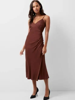 Ennis Eco Satin Slip Midi Dress