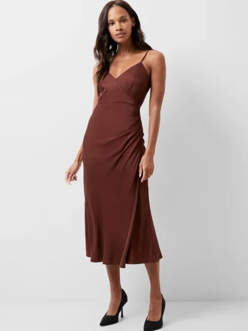 Ennis Eco Satin Slip Midi Dress