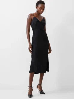 Ennis Eco Satin Slip Midi Dress
