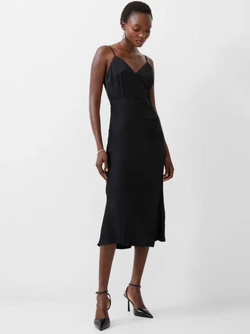 Ennis Eco Satin Slip Midi Dress