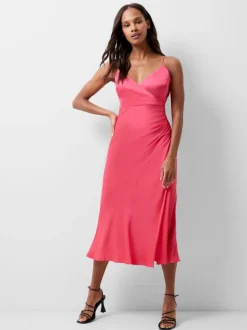 Ennis Eco Satin Slip Midi Dress