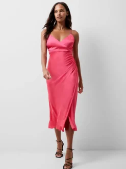 Ennis Eco Satin Slip Midi Dress