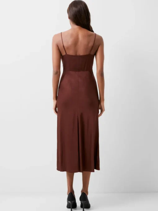 Ennis Eco Satin Slip Midi Dress