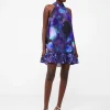 Eva Harlow Recycled Satin Swing Mini Dress