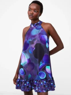Eva Harlow Recycled Satin Swing Mini Dress