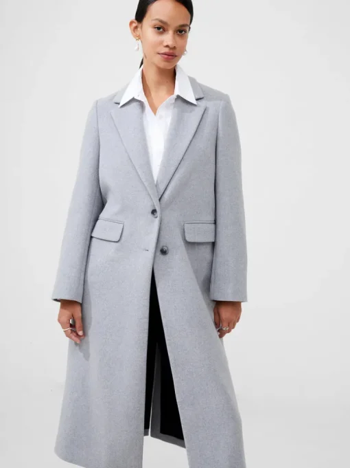 Fawn Felt Single Breasted Coat