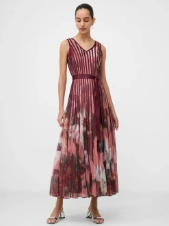 Floral Satin Panel Midaxi Dress