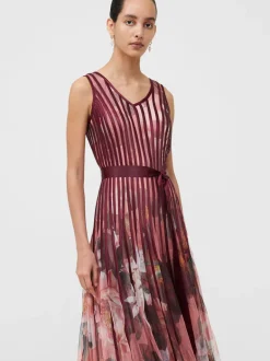Floral Satin Panel Midaxi Dress