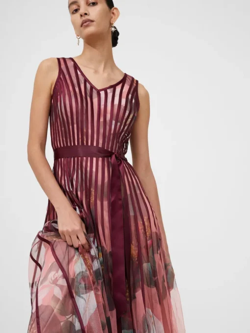 Floral Satin Panel Midaxi Dress